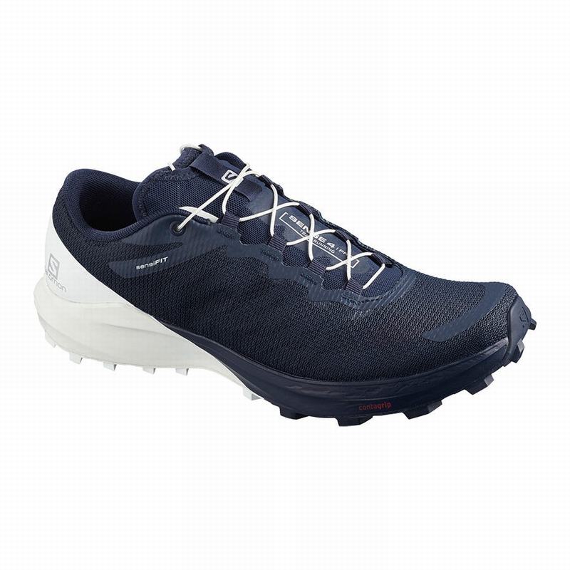 Salomon Singapore Womens Trail Running Shoes - SENSE PRO 4 Navy/White | 35762-UROI